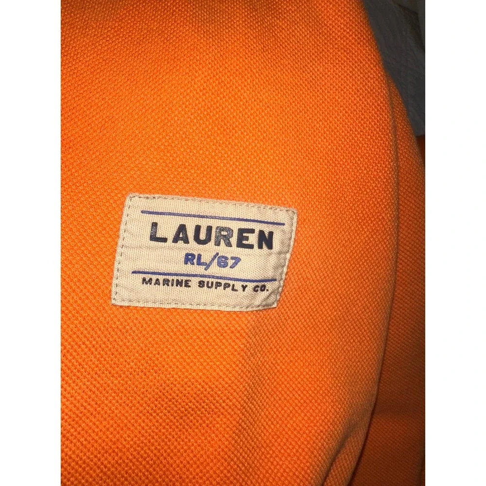 Lauren Ralph Lauren Orange Marine Supply Co RL/67 Cowl Neck Hoodie Mens Large
